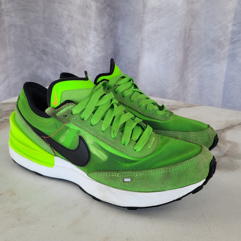 Nike Waffle One Mesh/Suede Green Athletic Sneaker Youth 4.5 Y or Women's 6
